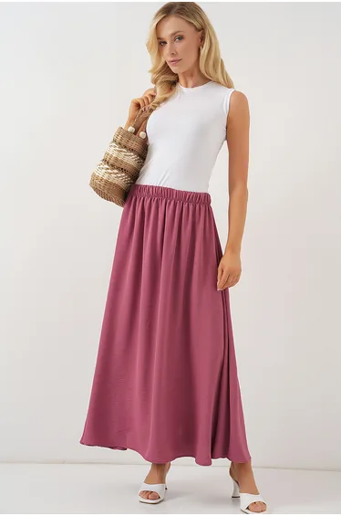 BDART Textured Maxi Skirt with Drawstring Waist