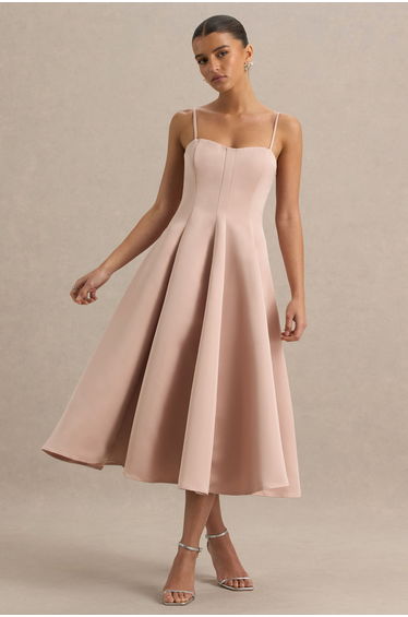 Mally | Rose Pink Satin Sweetheart A-Line Dress