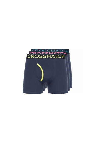 Crosshatch Mens Trioglow Boxer Shorts (Pack of 3) - Navy