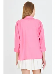 قميص كتان نسائي فضفاض بجيوب - 5