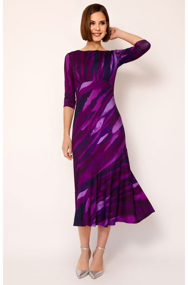 Maxine Asymmetric Dress (Vivid Plum)