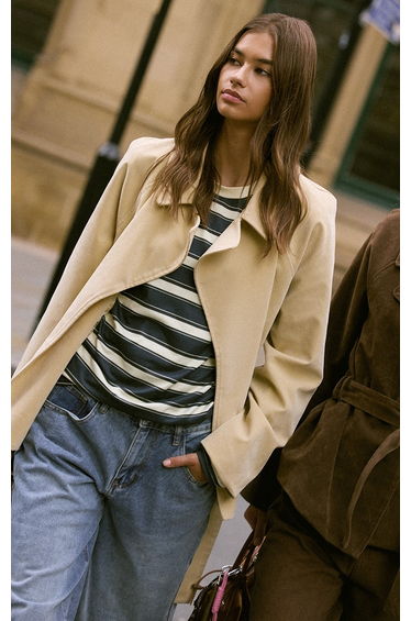 Buttercream Faux Suede Belted Jacket