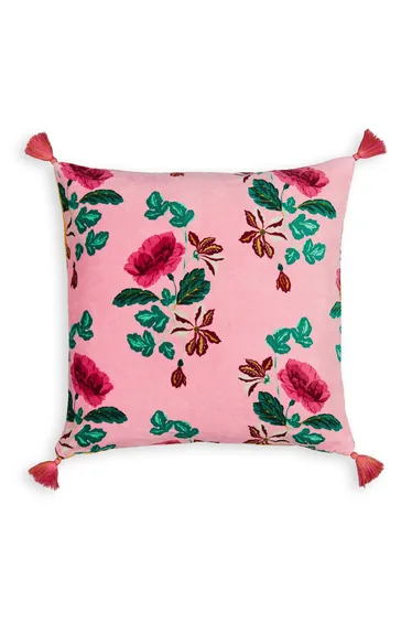 Ingrid 45 x 45cm Floral 100% Cotton Velvet Cushion Cover