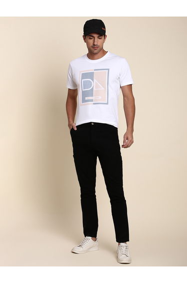 Solid Mid Rise Slim Fit Cargo Trousers