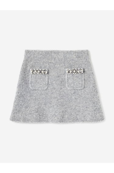 Girls Knitted Skirt in Grey