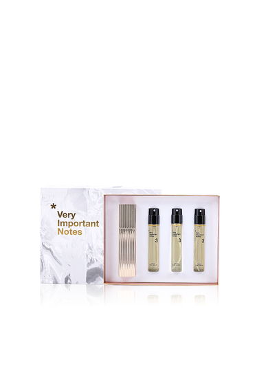 Very Important Notes No 3 Parfum - Amber, Patchouli, Cardamom, Leather - Travel Spray Set 3x12 ml + Gold Case