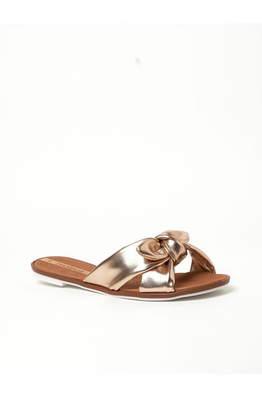 Open Toe Knot Detail Flat Sandals