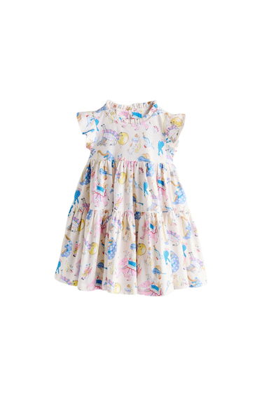 Cath Kidston Girls Animals Jersey Dress - Cream