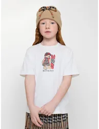 Burberry Girls Cedar Ski Bear T-Shirt in White