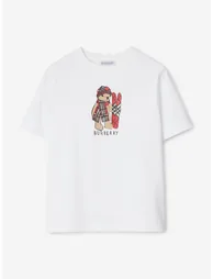 Burberry Girls Cedar Ski Bear T-Shirt in White - 1