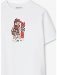 Burberry Girls Cedar Ski Bear T-Shirt in White - 3