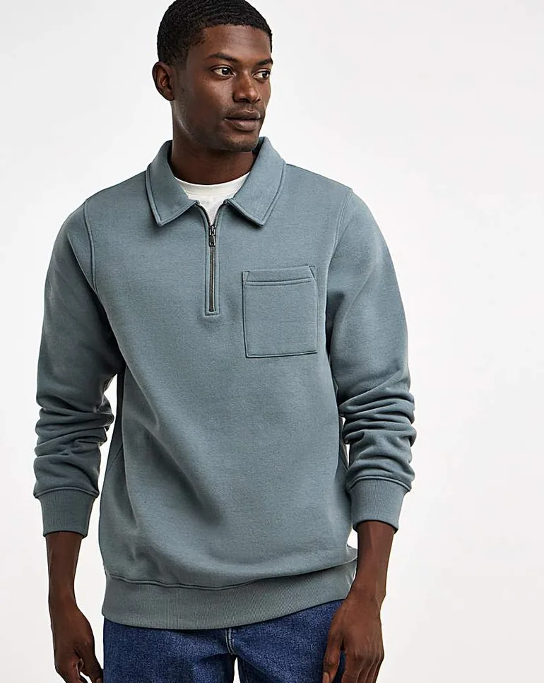 1/4 Zip Sweat Polo Regular Fit