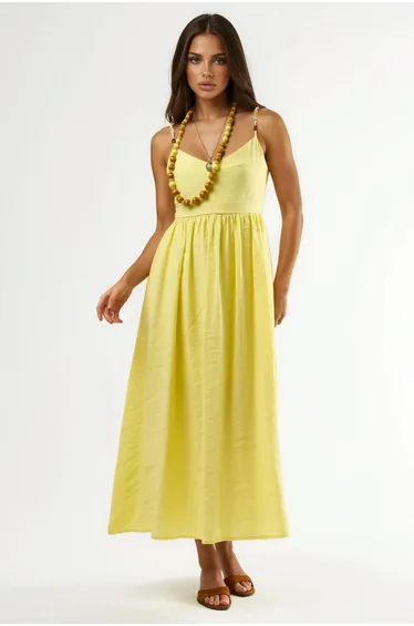 BUSEM A-Line Midi Dress with Accessory Detail