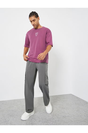 Men Grey Relaxed Cargo Pants