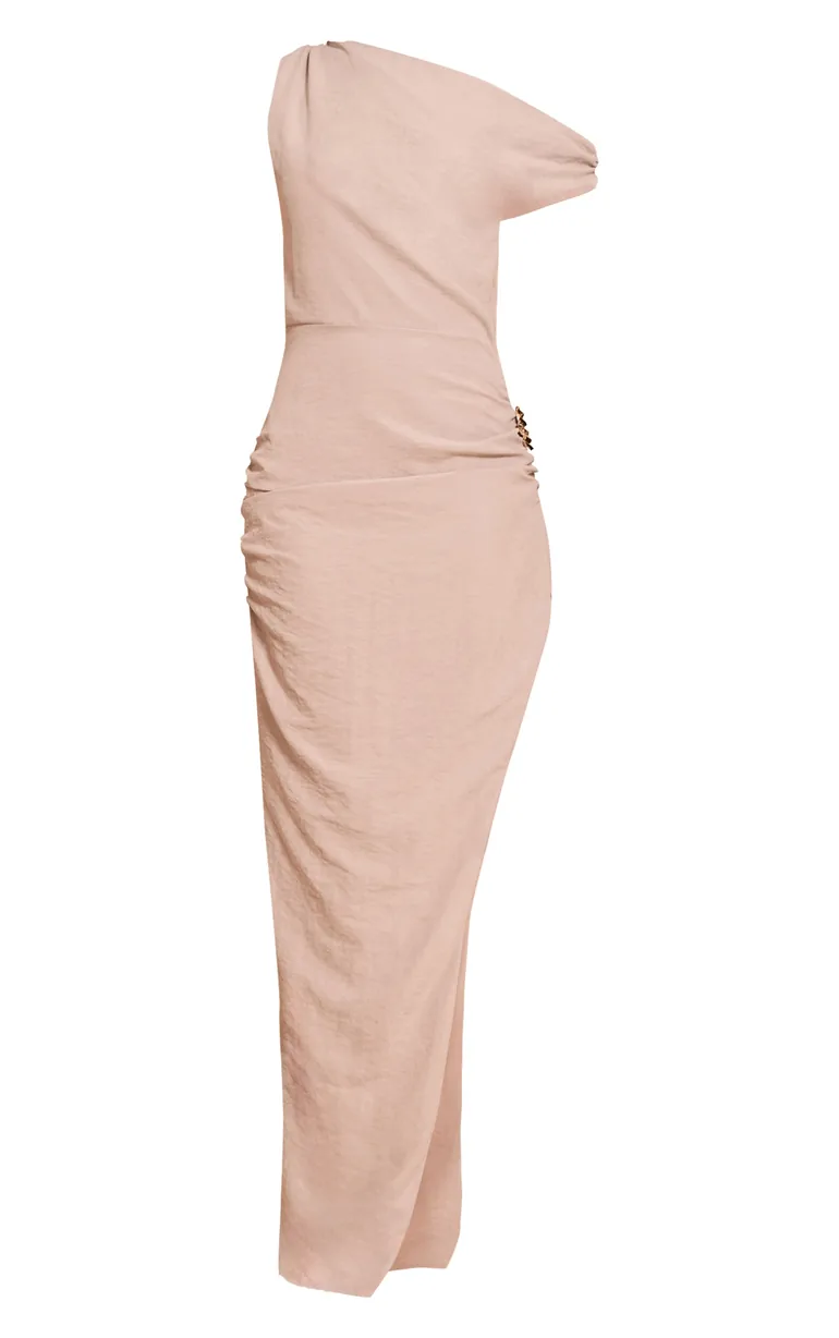 Tall Cream Textured Asymmetric Bodycon Maxi Dress - 4
