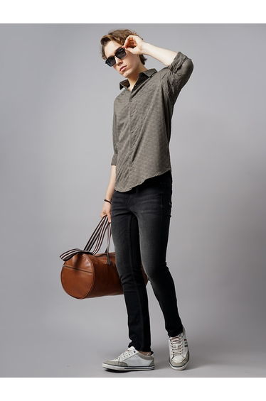 Textured Spread Collar Regular Fit Shirt