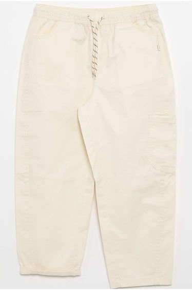 Barrel fit trousers with drawstring WHITE
