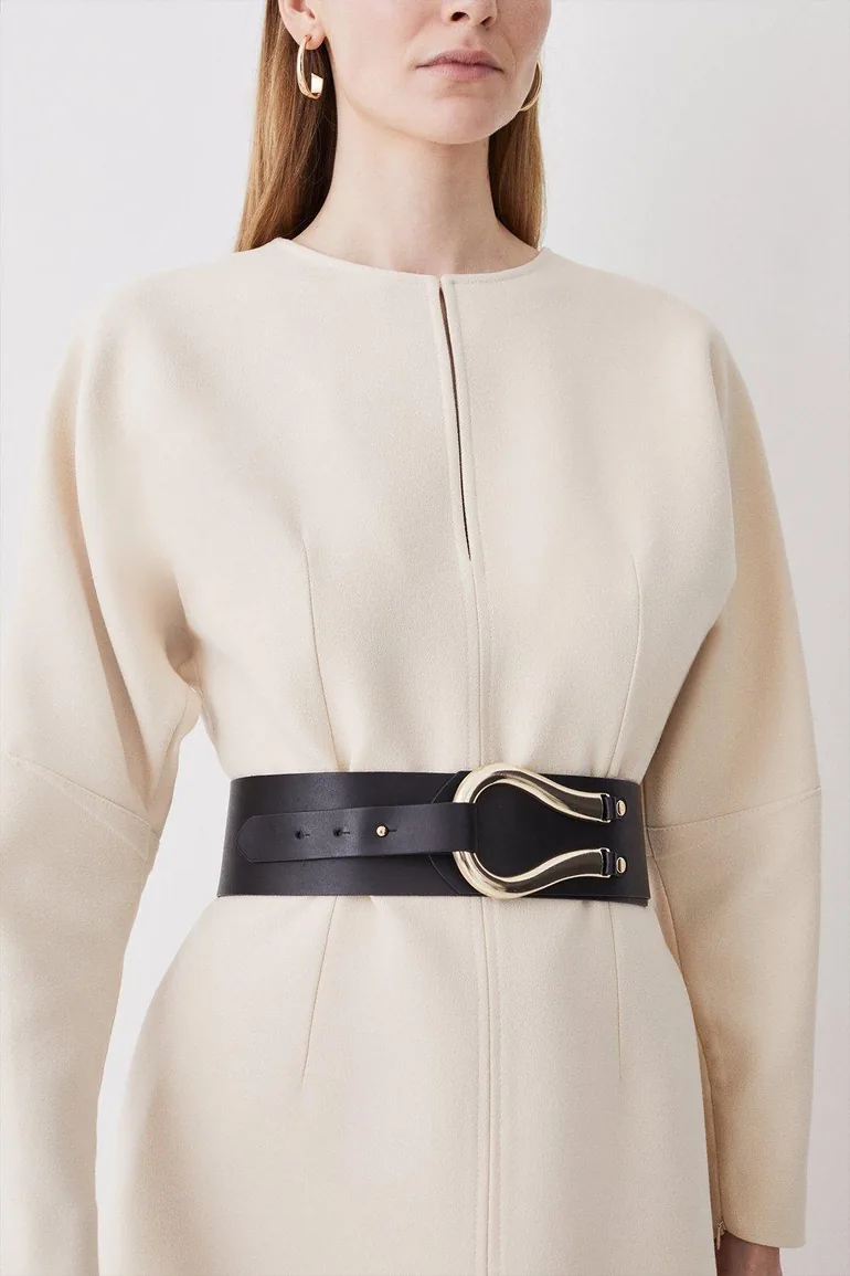 Leather Hardware Detail Waist Belt