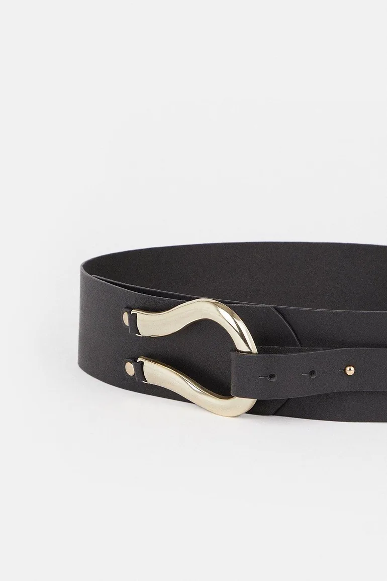Leather Hardware Detail Waist Belt - 2