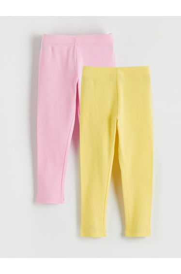 Girls' Two-Pack Leggings with Elastic Waistband