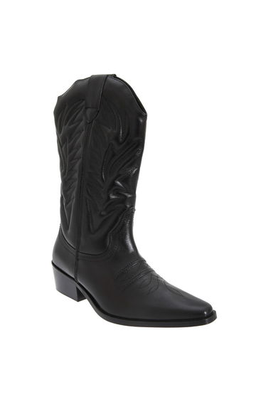 Woodland High Clive Western Cowboy Boots - Black