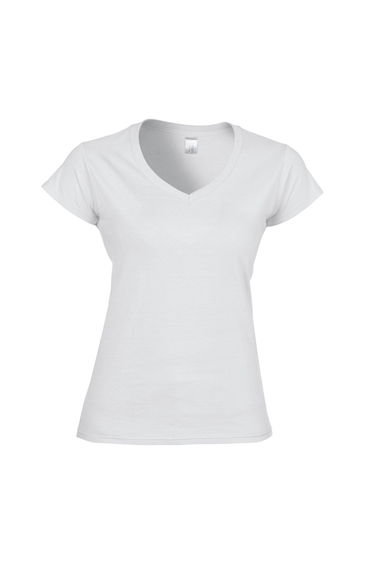 Gildan Womens/Ladies Softstyle V Neck T-Shirt - White