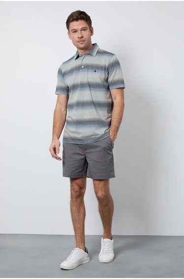 Blue Variegated Stripe Polo Shirt