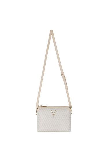 Valentino Queen V Logo Crossbody Ecru