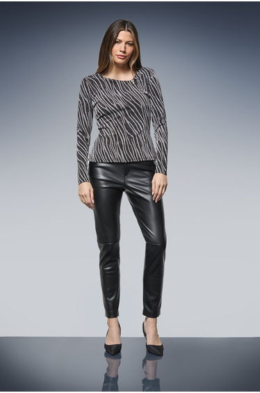 Abstract Metallic Jersey Bar Detail Top