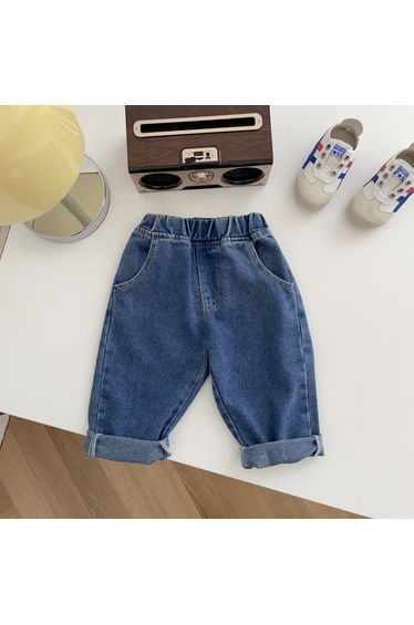 Baby Denim Solid Color Simple Pants