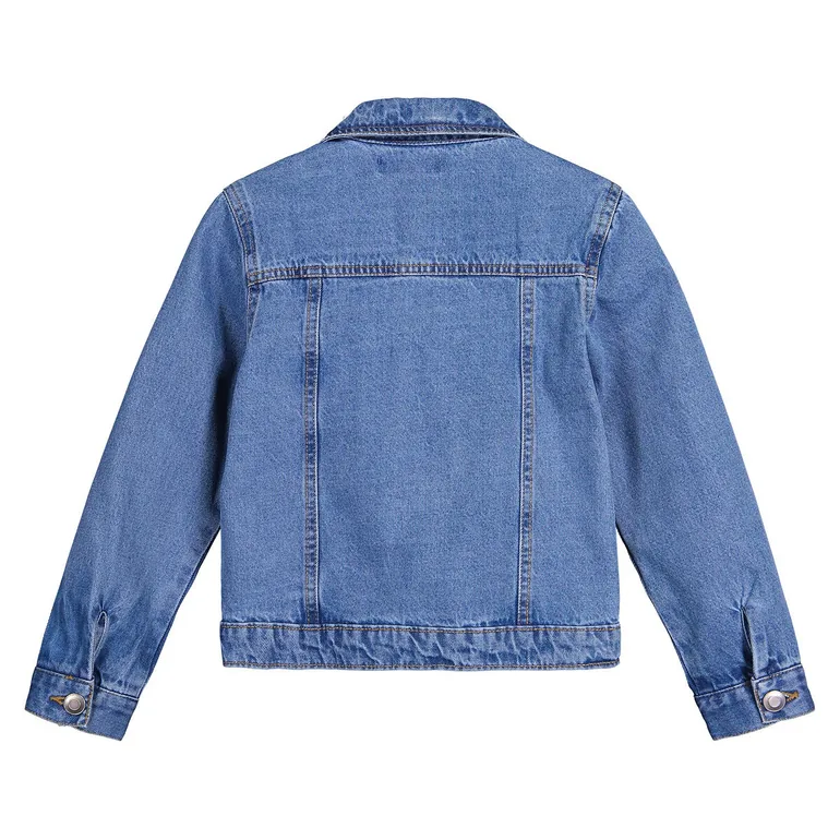 Denim Ruffle Buttoned Jacket - 2