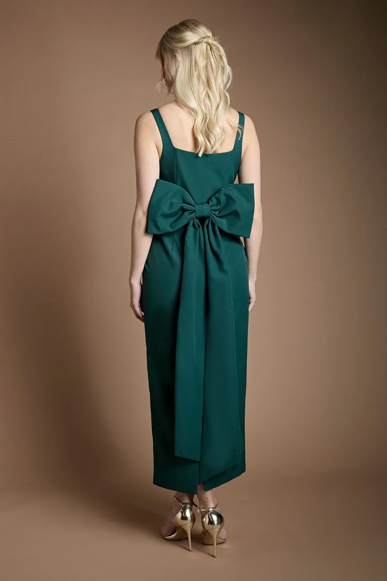 Sleeveless Square Neck Bow Back Midaxi Bridesmaid Dress Coast Fashion Green  : Evening Dresses : VogaCloset Bahrain