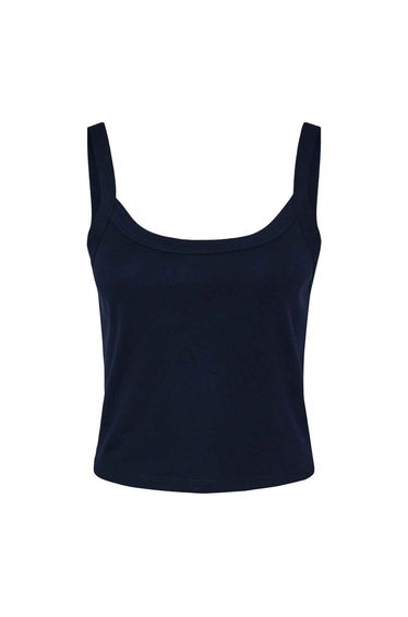 Bella + Canvas Womens/Ladies Micro-Rib Spaghetti Strap Tank Top - Solid Navy Blend