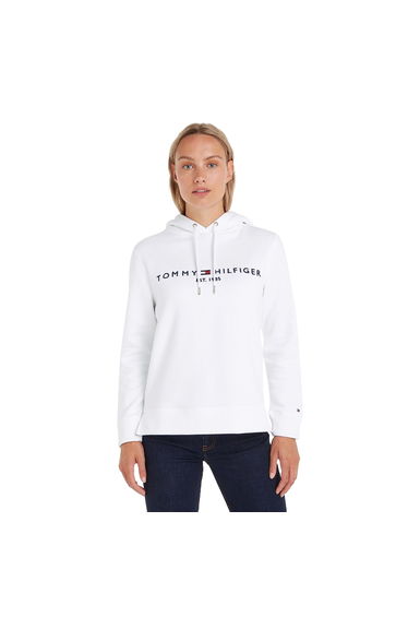 Tommy Hilfiger Womens/Ladies Essential Embroidered Logo Hoodie - White