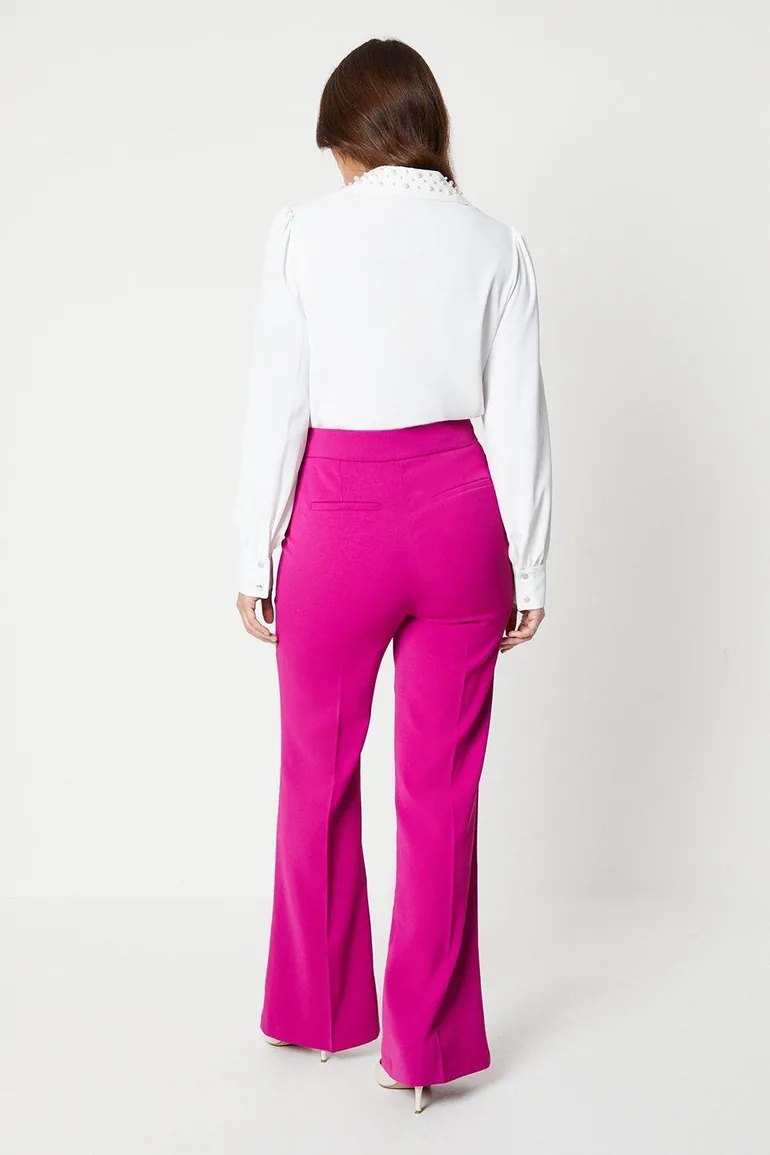 Military Button Detail Kickflare Trouser - 2
