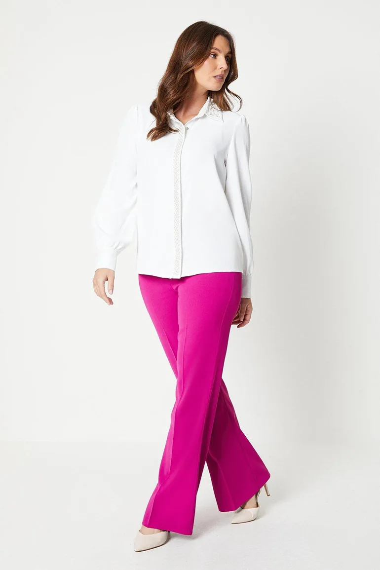 Military Button Detail Kickflare Trouser