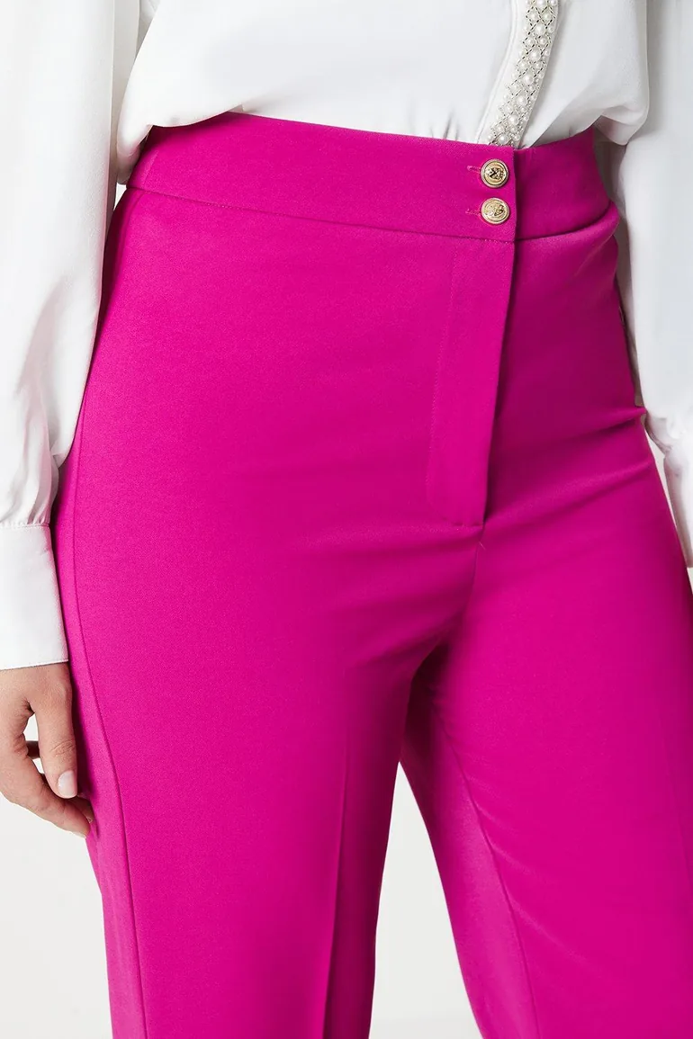 Military Button Detail Kickflare Trouser - 3