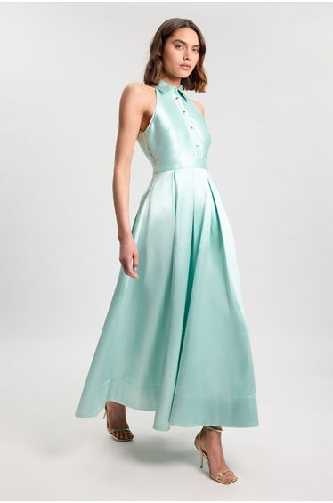 Forever Twill Collared Maxi Dress