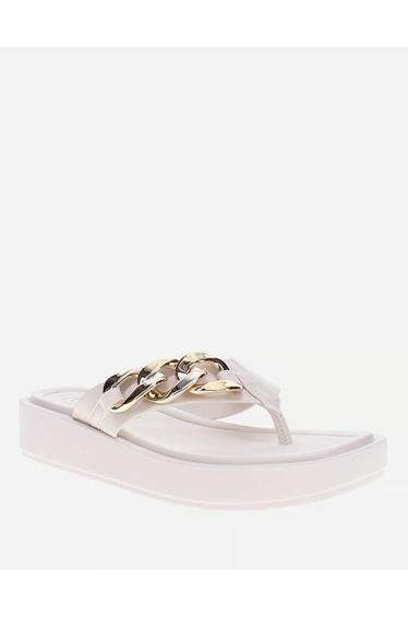 Slip-On Thong Sandals with Metal Accent Detail