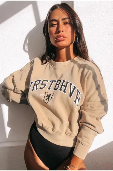 Mad Girls Beige Sweatshirt Mg1196