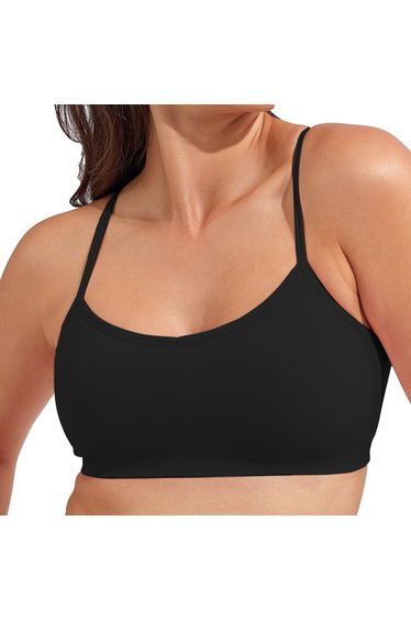 TriDri Womens/Ladies Recycled Seamless 3D Sports Bra - Black