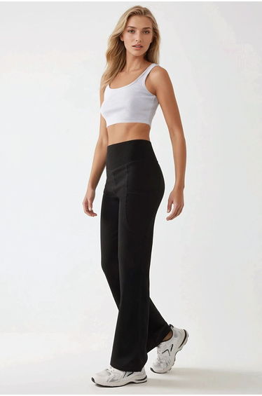 High Waist Wide Leg Crepe Pants