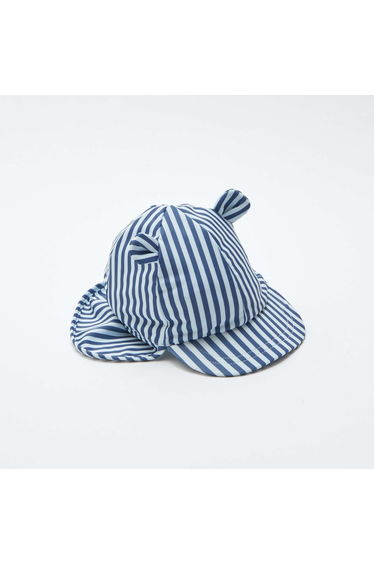Bucket hat with neck protector BLUE
