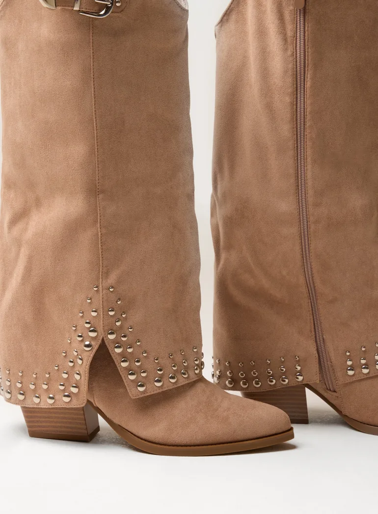 Stud Tall Cape Cowboy Boots - 1