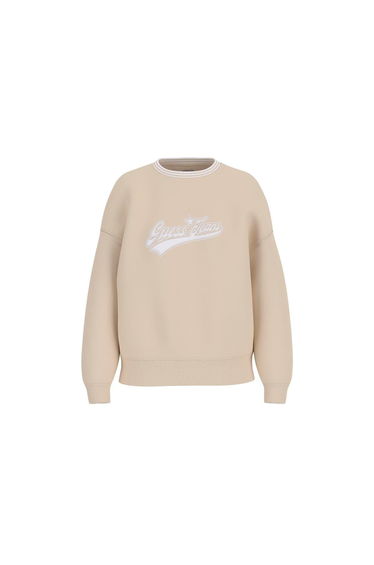 Guess Womens/Ladies Embroidered Logo Sweatshirt - Biscotti