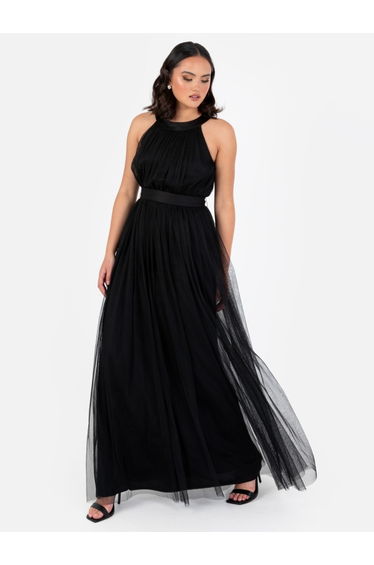 Anaya With Love Recycled Black Halter Neck Maxi Dress