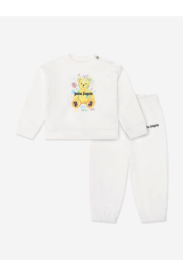 Palm Angels Baby Drawing Teddy Tracksuit in Ivory