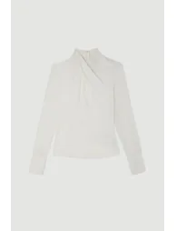 Jersey And Georgette Mix High Neck Top - 3