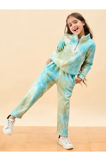 Girls Blue Tie-Dye Sweatshirt