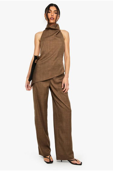 Woven Marl Halterneck Top